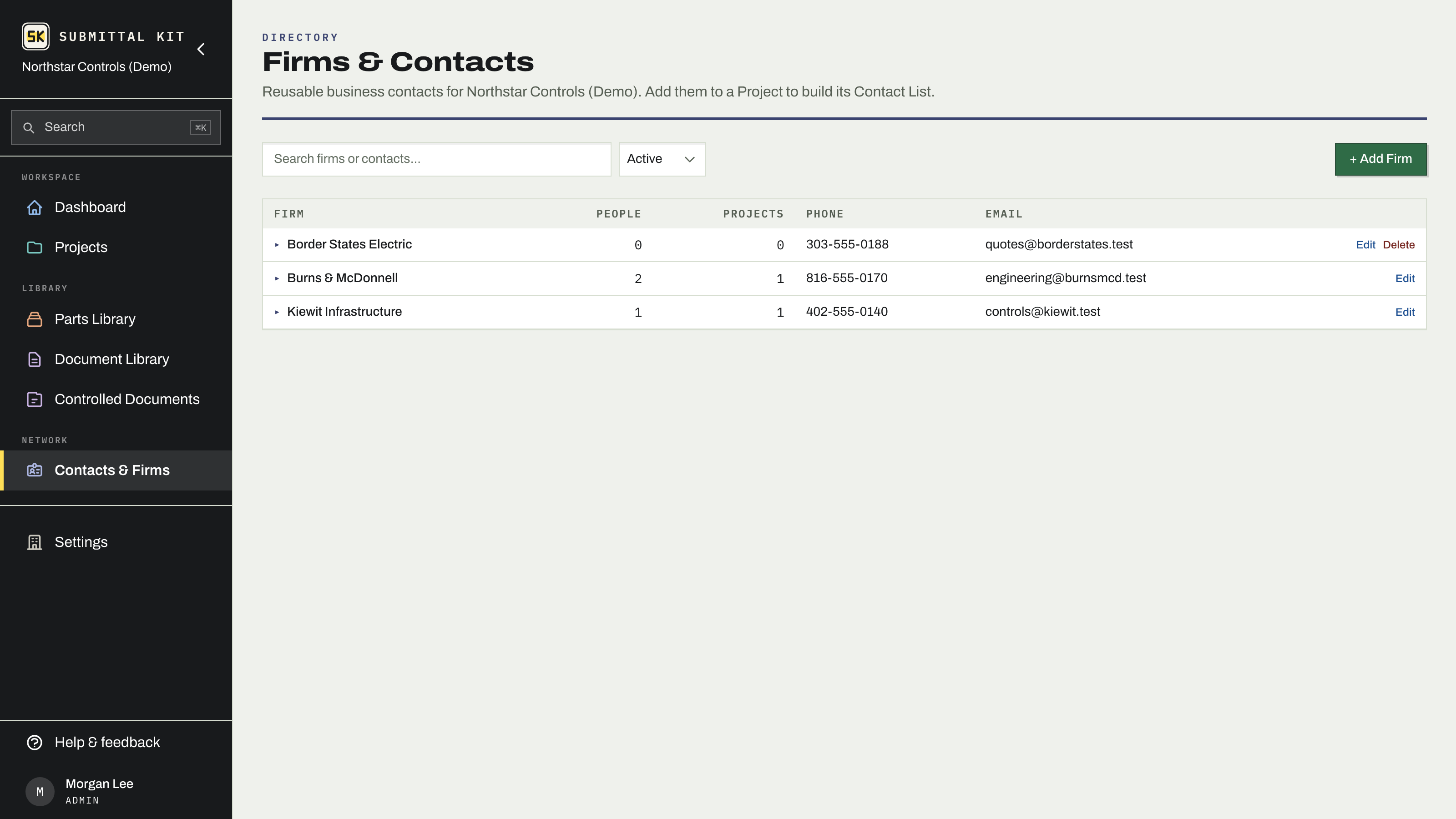 The Firms & Contacts directory
