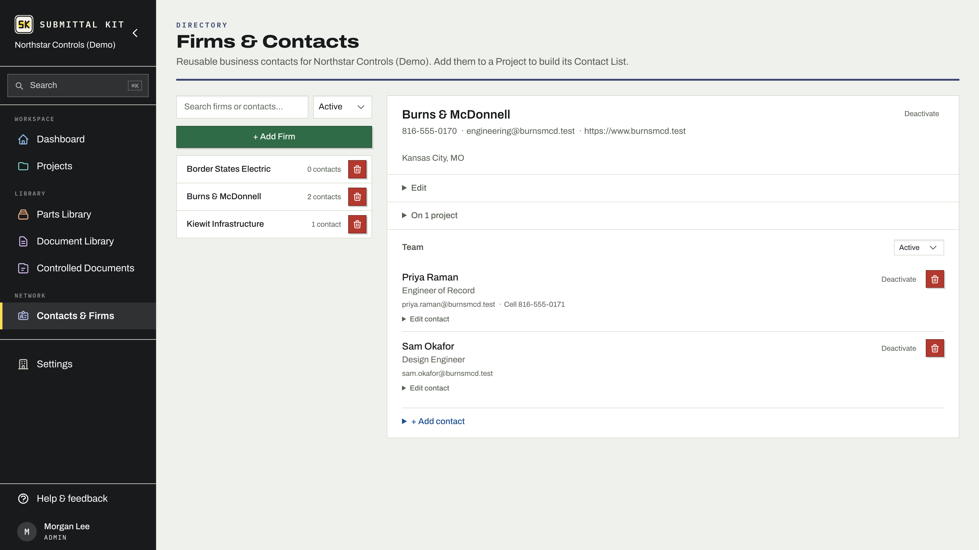 The Firms & Contacts directory