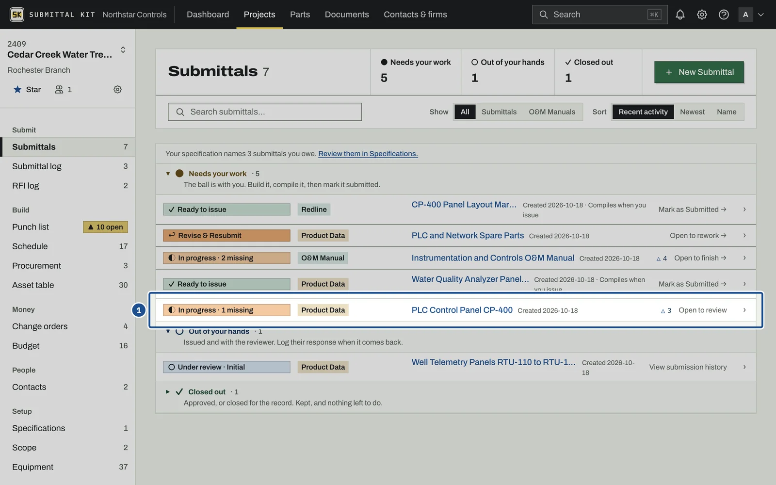 Checks Before You Submit, step 1: the screen with the control outlined